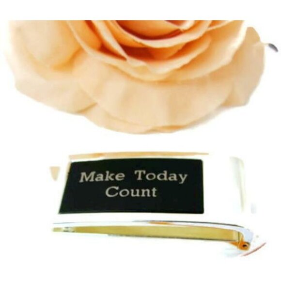 Money Clip Make Today Count Wallet Credit Card Cash ID Holder Silver Tone Black - Picture 9 of 9